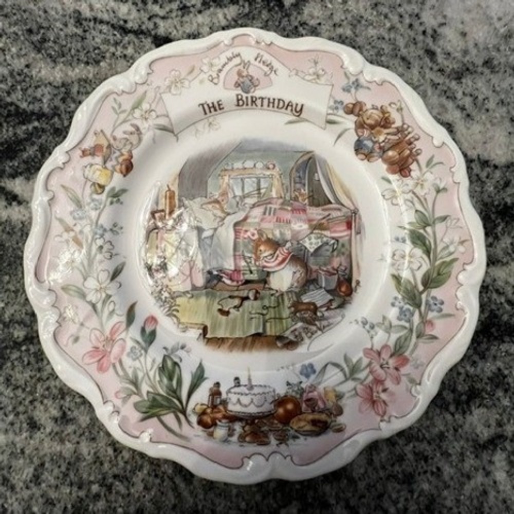 Vintage Royal Doulton Brambly Hedge The Birthday Plate 8in Jill Barklem 1987